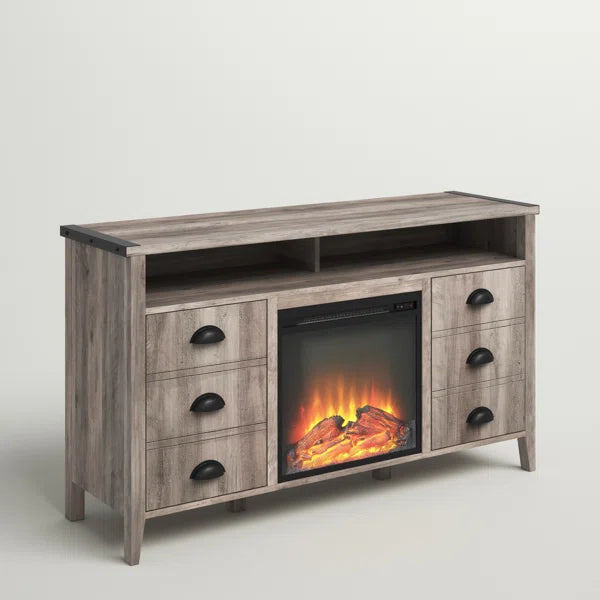 Willisca TV Stand for TVs up to 58" with Fireplace Included Adjustable Shelves and Cable Management