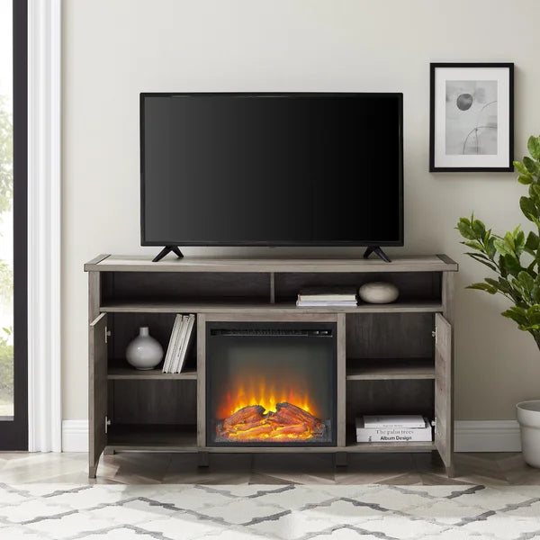 Willisca TV Stand for TVs up to 58" with Fireplace Included Adjustable Shelves and Cable Management