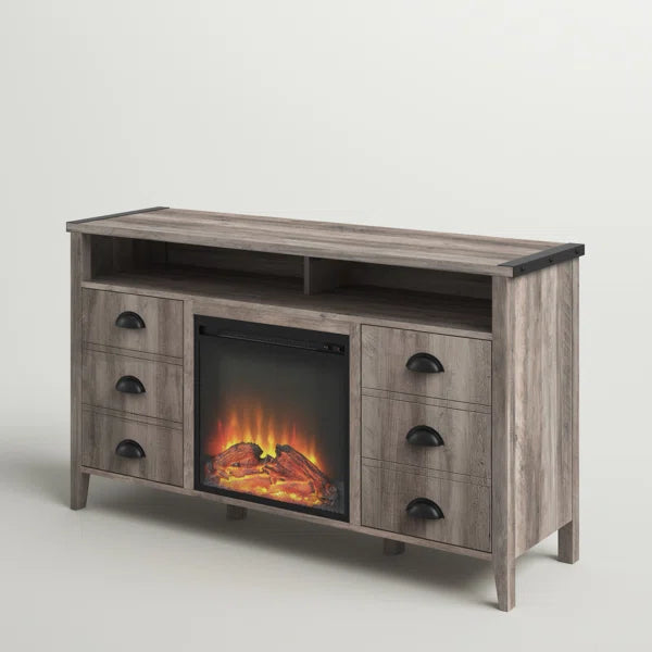 Willisca TV Stand for TVs up to 58" with Fireplace Included Adjustable Shelves and Cable Management