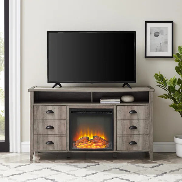 Willisca TV Stand for TVs up to 58" with Fireplace Included Adjustable Shelves and Cable Management