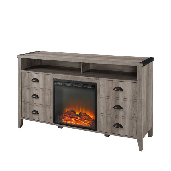 Willisca TV Stand for TVs up to 58" with Fireplace Included Adjustable Shelves and Cable Management