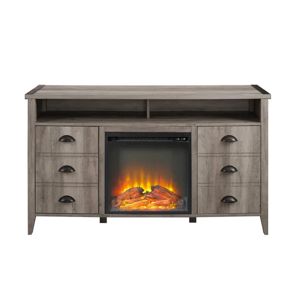 Willisca TV Stand for TVs up to 58" with Fireplace Included Adjustable Shelves and Cable Management