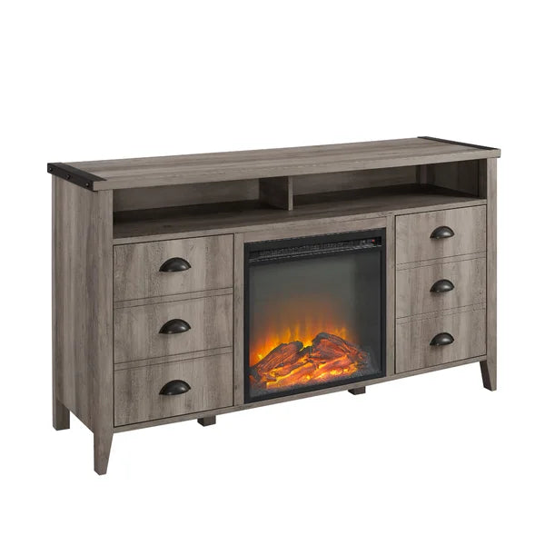 Willisca TV Stand for TVs up to 58" with Fireplace Included Adjustable Shelves and Cable Management