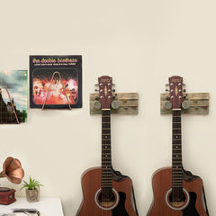Wall-Mounted Acoustic Guitar Hanging Rack (Set of 2) Keep your Guitar Properly Stored with this Vintage Guitar Wall Hanger with A Pick Holder