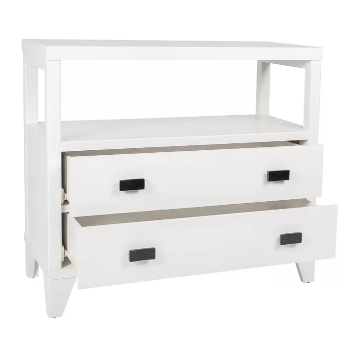 White Wilson 29.5'' Tall 2 - DrawerSolid Wood Nightstand Perfect for Bedside