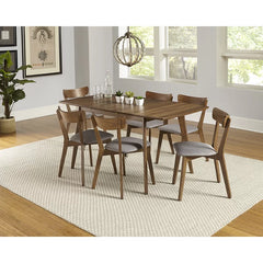 Winona Butterfly Leaf Dining Table Crafted from Rubberwood with Walnut Veneers