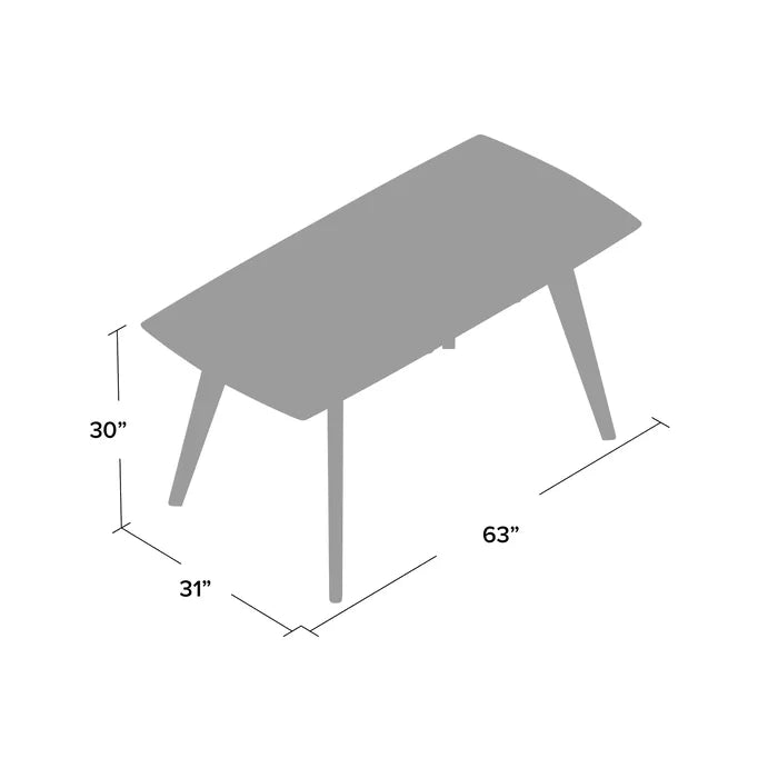Winona Butterfly Leaf Dining Table Crafted from Rubberwood with Walnut Veneers