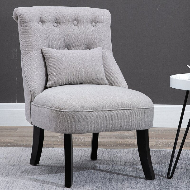 Gray Winter 20.75'' Wide Tufted Side Chair Curved Legs