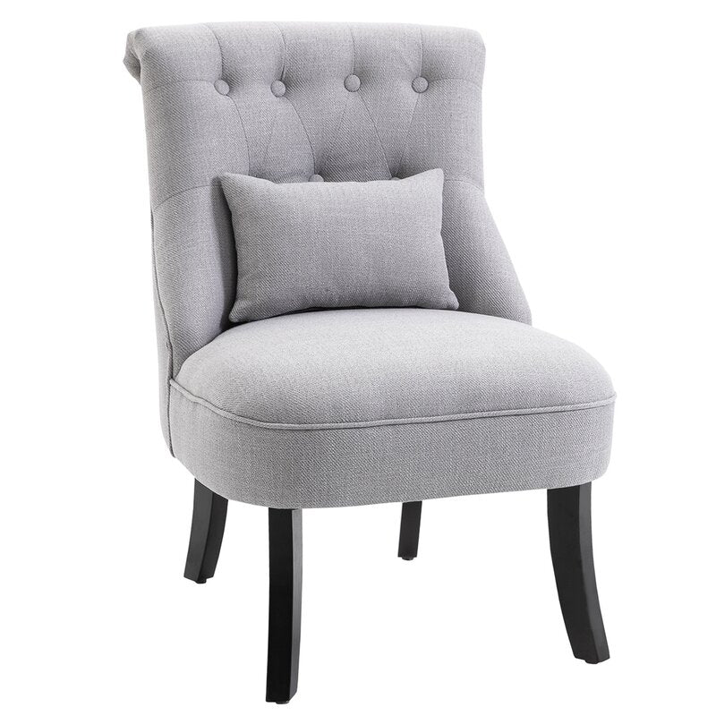 Gray Winter 20.75'' Wide Tufted Side Chair Curved Legs