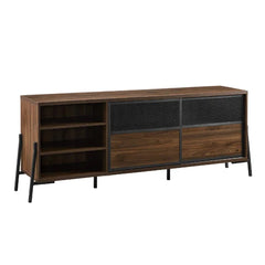 Dark Walnut Wireman TV Stand for TVs up to 85" Four Adjustable Shelves