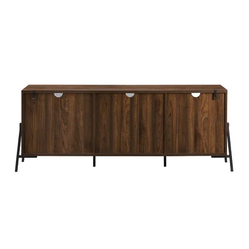Dark Walnut Wireman TV Stand for TVs up to 85" Four Adjustable Shelves