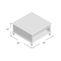 Off-White Cream Witherspoon Coffee Table with Storage