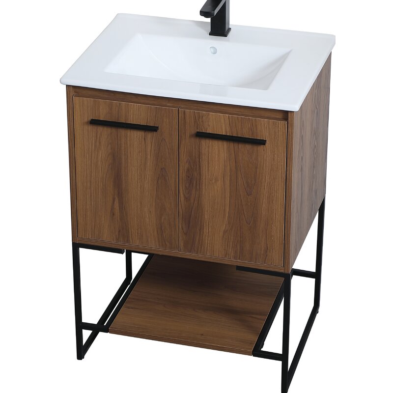Wittig 24" Single Bathroom Vanity Set Concrete Gray Finish