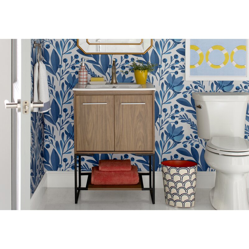 Wittig 24" Single Bathroom Vanity Set Concrete Gray Finish