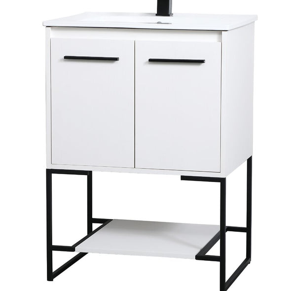 Wittig 24" Single Bathroom Vanity Set Concrete Gray Finish