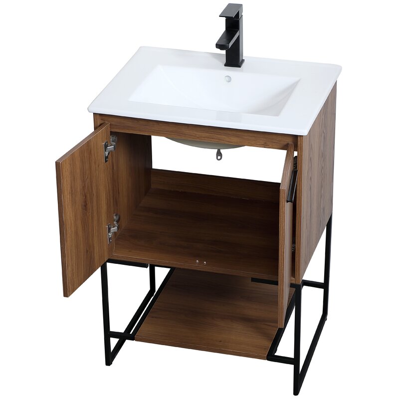 Wittig 24" Single Bathroom Vanity Set Concrete Gray Finish