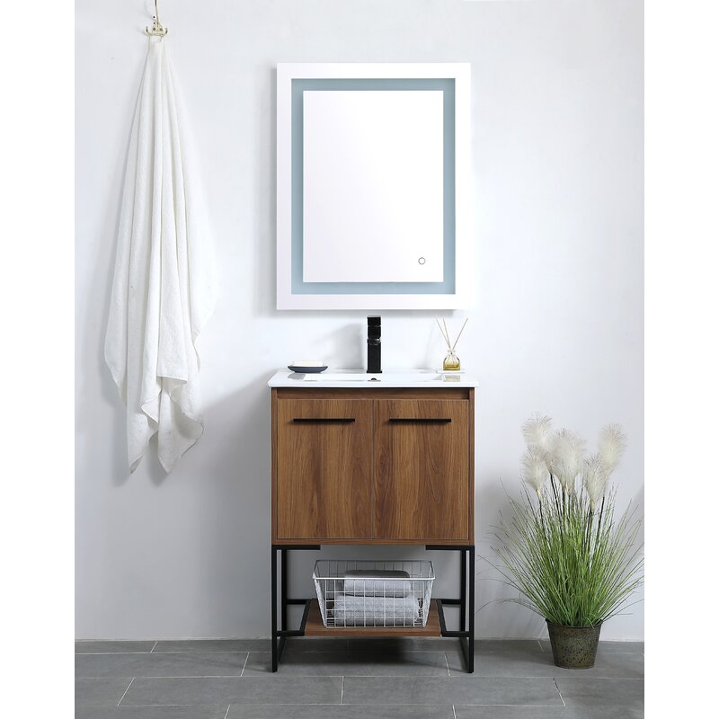 Wittig 24" Single Bathroom Vanity Set Concrete Gray Finish
