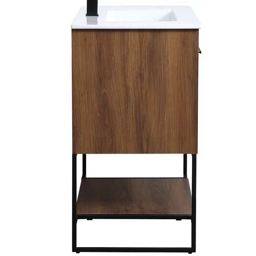 Walnut Brown Wittig 30" Single Bathroom Vanity Set Crafted from Engineered Wood