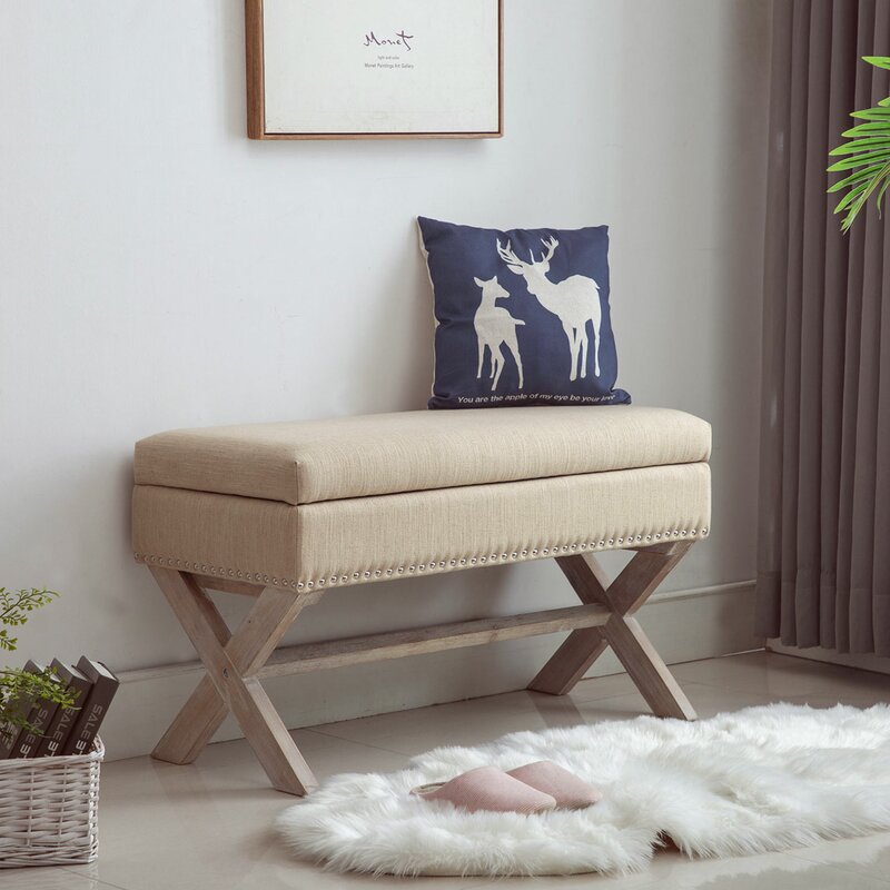 Wollano Flip Top Storage Bench Antique Metal Hinge