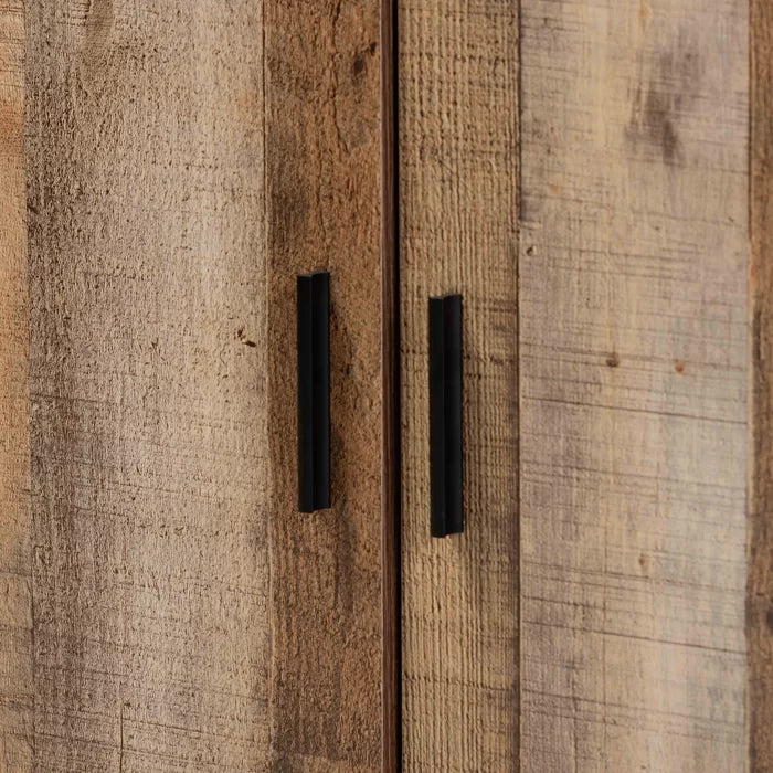 Wood 12 Pair Shoe Storage Cabinet Features a Rustic Finish