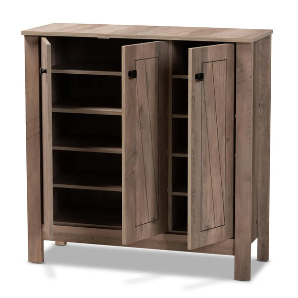 Wood 15 Pair Shoe Storage Cabinet Feature an Exquisitely Carved Design