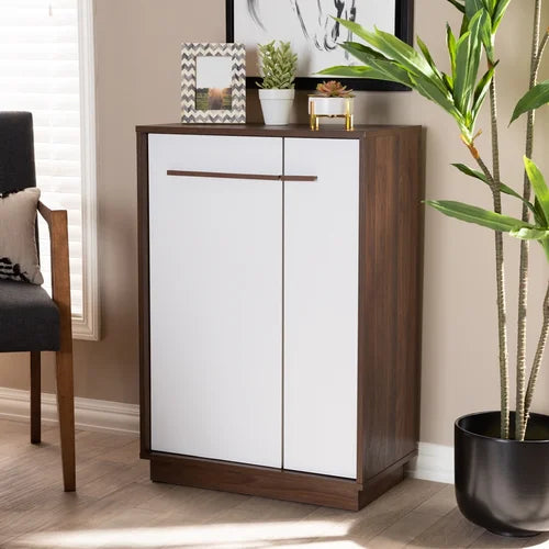 Wood 15 Pair Shoe Storage Cabinet Brings Sleek Style And Smart Storage