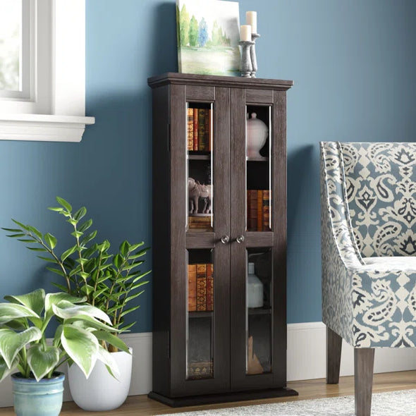 Wood DVD Multimedia Cabinet Provide Storage Space Perfect Organize