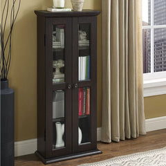 Wood DVD Multimedia Cabinet Provide Storage Space Perfect Organize