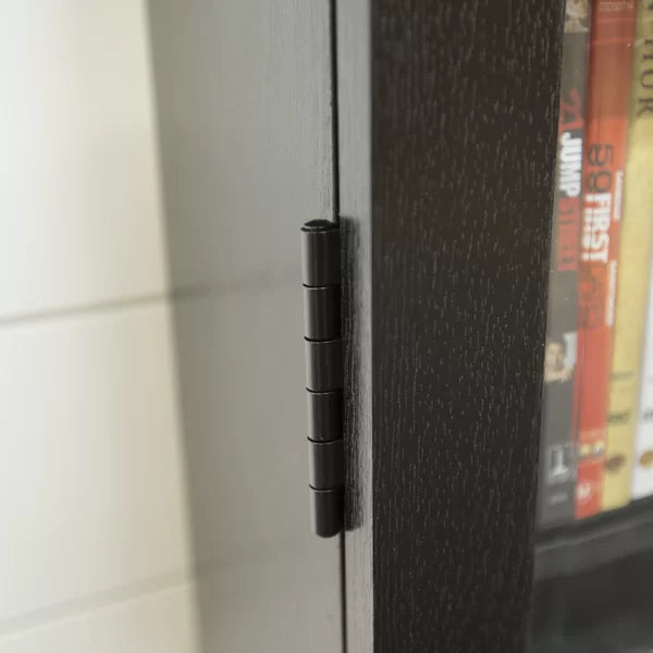 Solid Wood Textured Black Wood DVD Multimedia Cabinet Perfect Organize