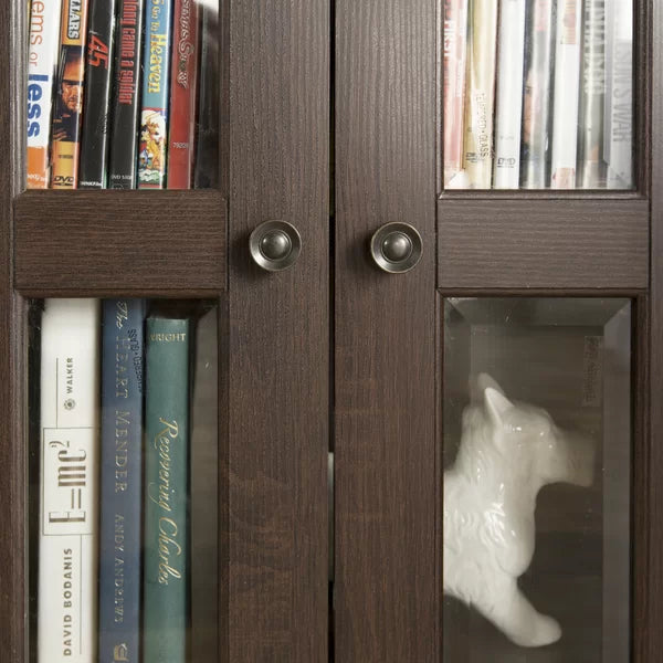 Wood DVD Multimedia Cabinet Provide Storage Space Perfect Organize