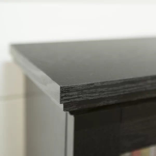 Solid Wood Textured Black Wood DVD Multimedia Cabinet Perfect Organize