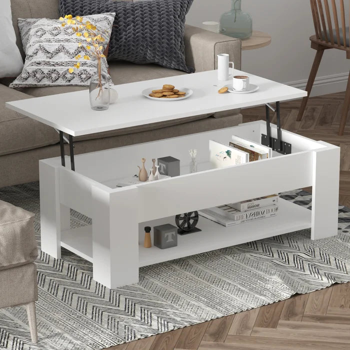 Wood Lift Top Coffee Table Pop Up Coffee Table With Hidden Compartment And Storage Shelf