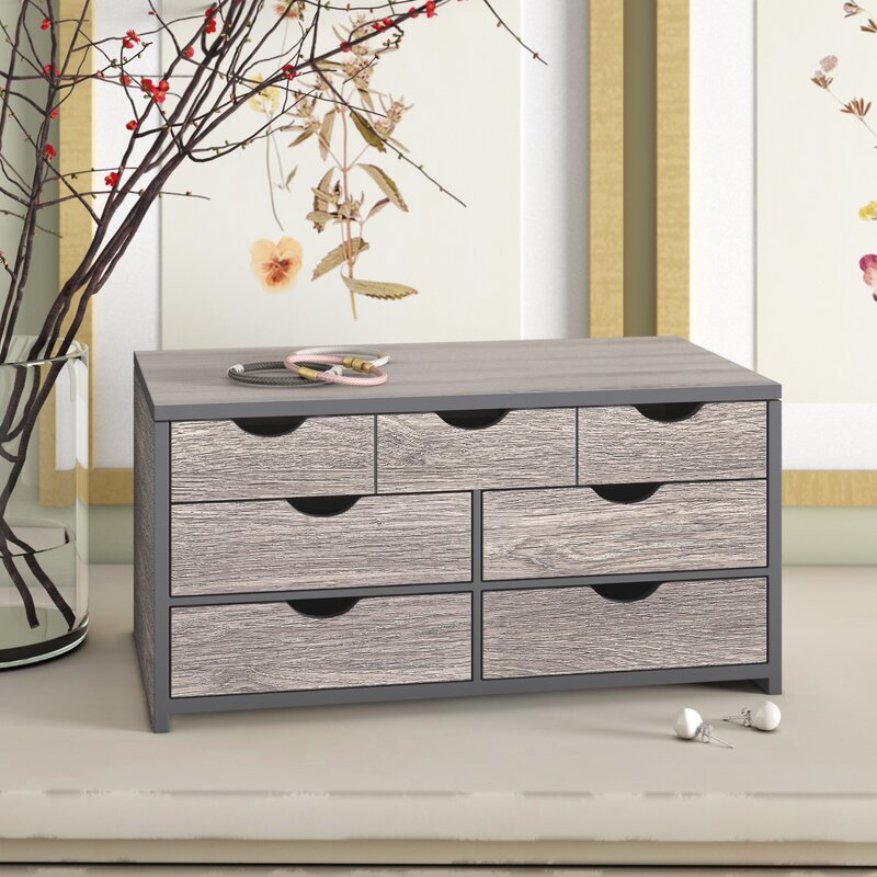 Wooden Jewelry Box The Chic Style of Jewelry Box Gives it A Modern With A Contemporary Gray Woodgrain Finish
