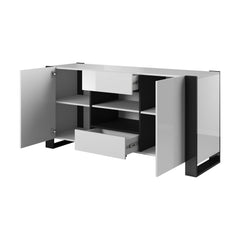 Woody Modern 64.5-inch Sideboard Buffet - White/Black Take your Dining Experience to Entirely New and Fashionable Heights