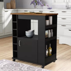 Worcester 29.6'' Wide Rolling Kitchen Cart 6 cubbies shaped perfectly for Organized