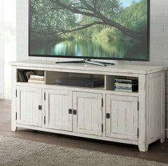 White Worden TV Stand for TVs up to 75"  Transitional Style
