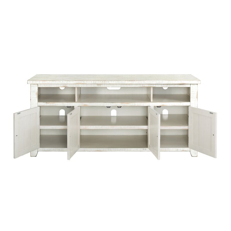 White Worden TV Stand for TVs up to 75"  Transitional Style