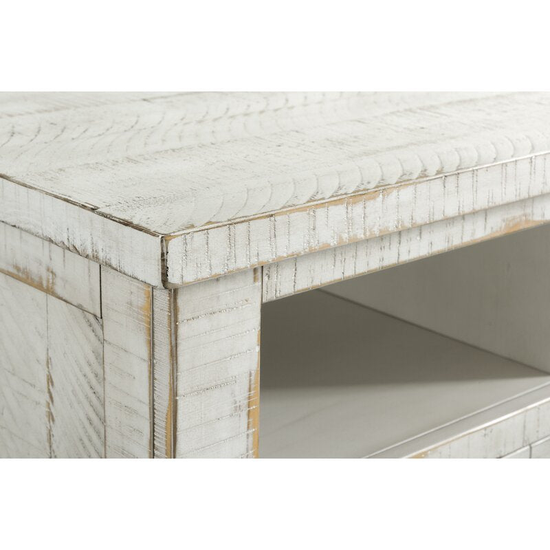 White Worden TV Stand for TVs up to 75"  Transitional Style