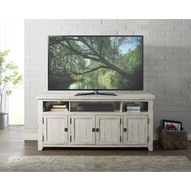 White Worden TV Stand for TVs up to 75"  Transitional Style