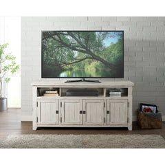 White Worden TV Stand for TVs up to 75"  Transitional Style