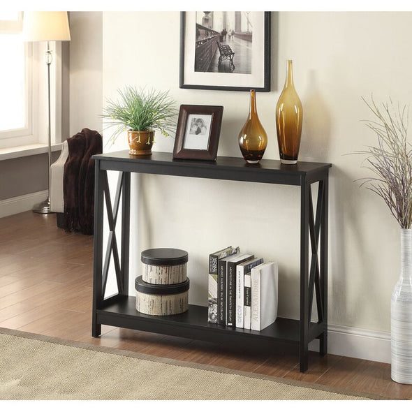 Wrenshall 39.5'' Console Table Black Wood in a Classic Painted Finish
