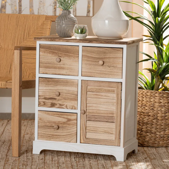 Wylie 24.4'' Tall 4 Drawer Accent Chest Radiating Natural Wood Tones