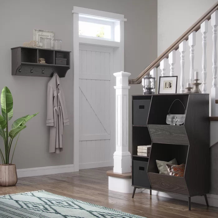 Wysocki 41.56'' Tall Accent Cabinet Two Folding Black Storage Bins