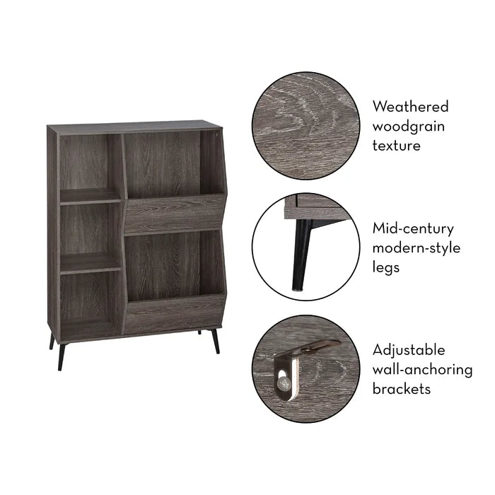 Wysocki 41.56'' Tall Accent Cabinet Two Folding Black Storage Bins