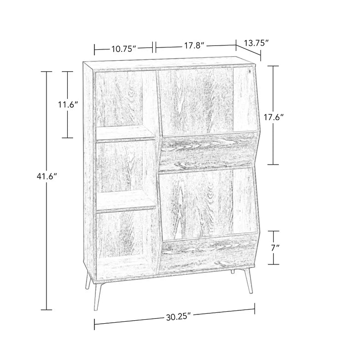 Wysocki 41.56'' Tall Accent Cabinet Two Folding Black Storage Bins