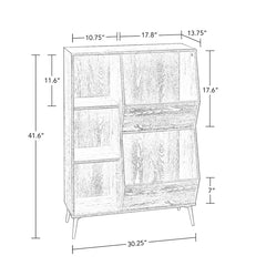 Wysocki 41.56'' Tall Accent Cabinet Two Folding Black Storage Bins