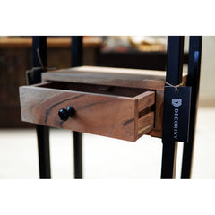2 Xander Solid Wood C Table End Table Set with Storage Compact and Convenient