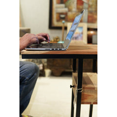 2 Xander Solid Wood C Table End Table Set with Storage Compact and Convenient