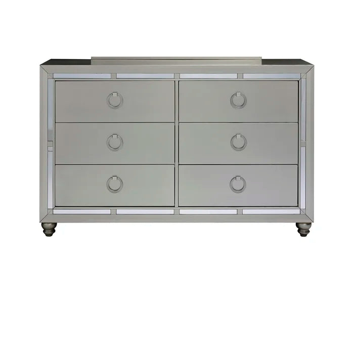 Ximena 6 Drawer 62'' W Solid Wood Dresser Mirror Indoor Aesthetic Design