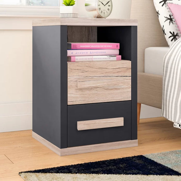 Xzavier 24.25'' Tall 2 Drawer Nightstand Contemporary Style